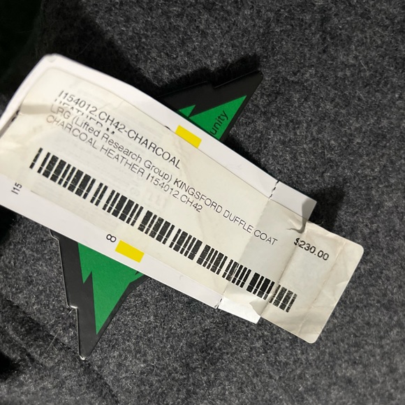 NWT $230 Lifted Research Kingsford Quilted Lined Wool Duffle Coat in Charcoal - Picture 16 of 17